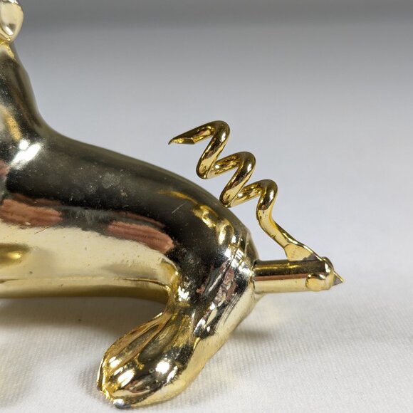Gold Toned Sea Lion bottle opener and corkscrew, cute cartoon seal bar decor - Picture 6 of 8